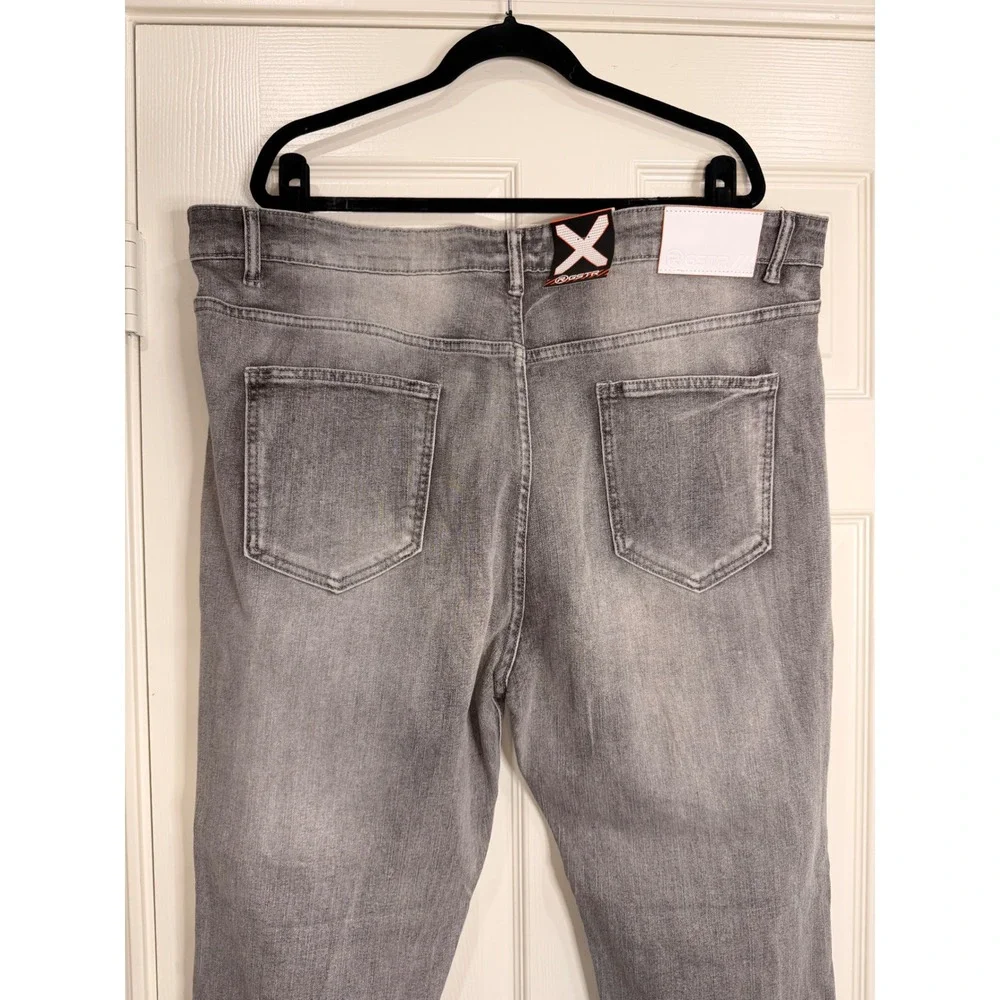 #B27 GSTR Distressed Denim Jeans Sz.‎ 46 Grey Ripped Straight Leg Stretch Pants